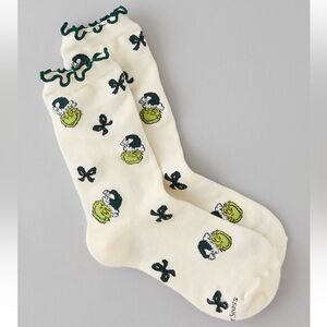 American Eagle Outfitters Cream Grinch Socks